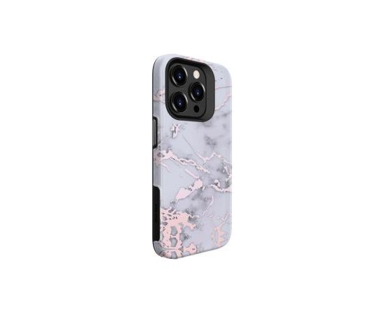 Evelatus iPhone 15 Pro Max Armor case TPU+PC Customized Print Design Marble Apple Silver