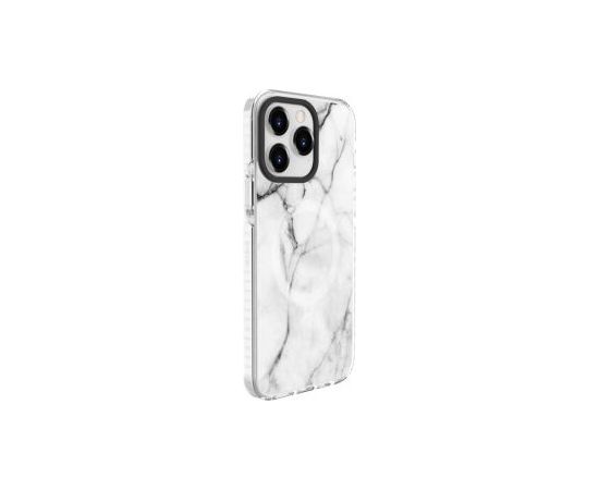 Evelatus iPhone 15 Pro Max PC+TPU With MagSafe Customized Print Apple Marble White