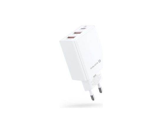 Evelatus Travel Charger EU Wall 3 Ports 32W USB-C / USB-A2 ETC06  White