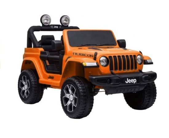 Lean Cars Jeep Rubicon 4x4 bērnu vienvietīgs elektromobilis, oranžs