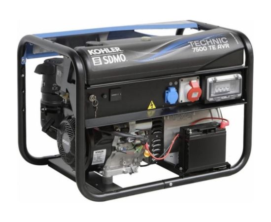 Ģenerators SDMO TECHNIC 7500 TE AVR C5; 6,5 kW; benzīna + eļļa