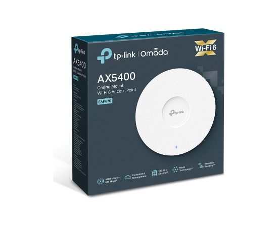 Access Point TP-LINK Omada 5378 Mbps IEEE 802.11a/b/g IEEE 802.11n IEEE 802.11ac IEEE 802.11ax 1xRJ45 EAP670