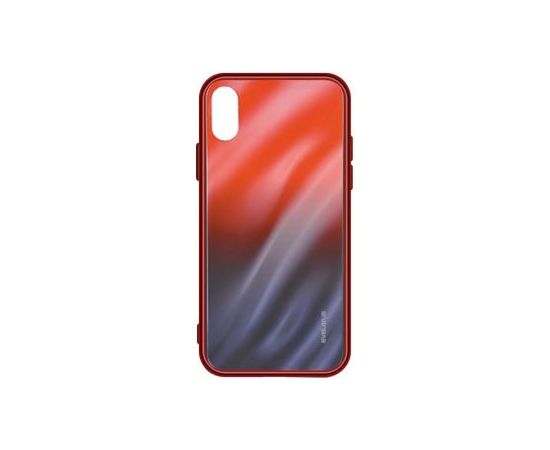 Evelatus Galaxy A10 Water Ripple Gradient Color Anti-Explosion Tempered Glass Case Samsung Gradient Red-Black