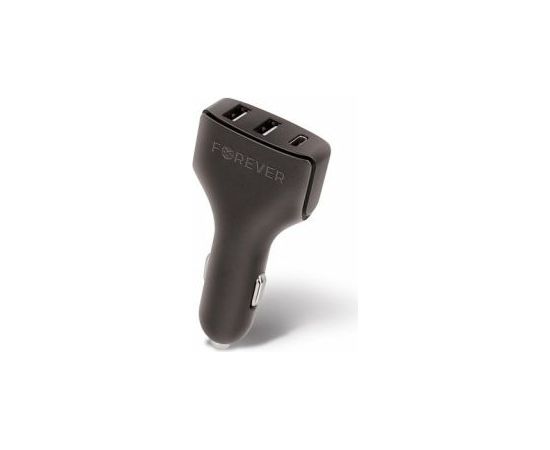 Forever USB car charger CC-05 2xUSB&type-C 4.8A Universal Black