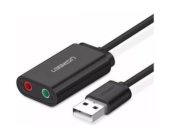 External USB audio card UGREEN 15cm (black)