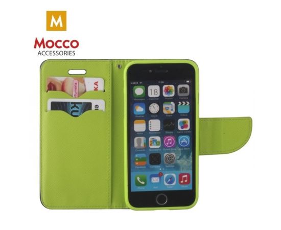 Mocco Smart Fancy Book Case Grāmatveida Maks Telefonam Samsung A730 Galaxy A8 Plus (2018) Zils - Zaļš