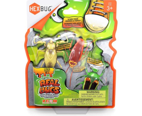 HEXBUG Interaktīvā rotaļlieta Nano reālistiskās vaboles, 3-paka