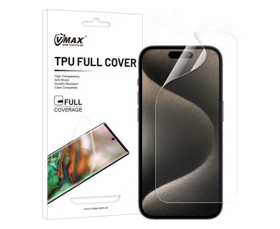 Vmax protective film invisble TPU film - full coverage для iPhone 15 Pro Max 6,7"