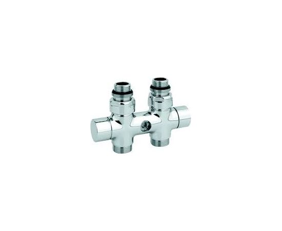 Carlo Poletti Rad. dubultbloks Twinvalve Thermo 1/2` x 24-19, taisns, balts (50mm)