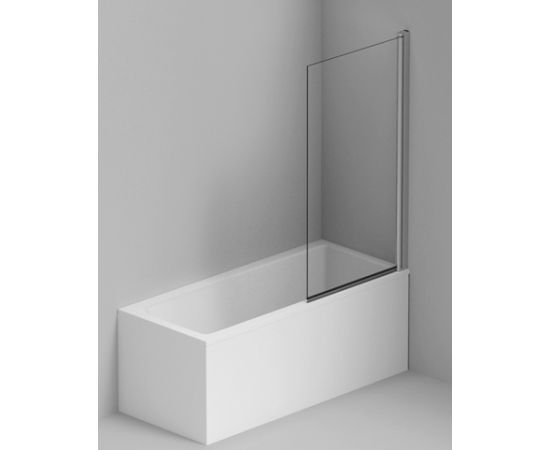 Balteco dušas siena vannai, 850 mm, h=1520 mm, alumīnijs/caurspīdīgs stikls