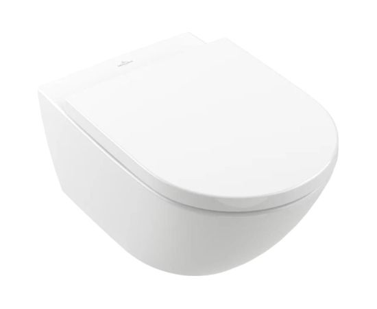 Villeroy & Boch pods ar QR/SC vāku Subway 3.0 Rimless, stiprināms pie sienas, 370x560 mm, TwistFlush, SupraFix, balt