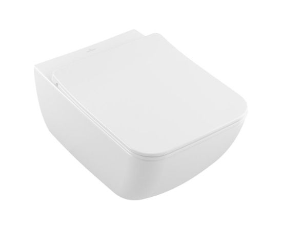 Villeroy & Boch pods ar QR/SC vāku Venticello Rimless, stiprināms pie sienas, 375x560 mm, SupraFix, DirectFlush, bal