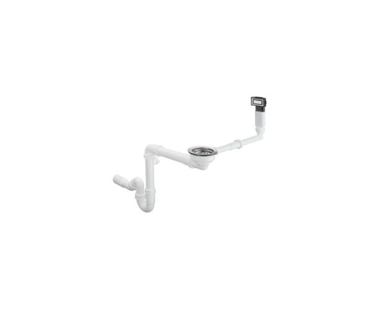 Hansgrohe virtuves izlietnes sifons ar izplūdi un pārplūdi D14-10, 1½ x40/50 mm, balta plastmasa