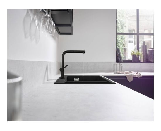 Hansgrohe virtuves izlietnes maisītājs ar izvelkamu dušu Talis M54 270 1jet, matēts melns + sBox