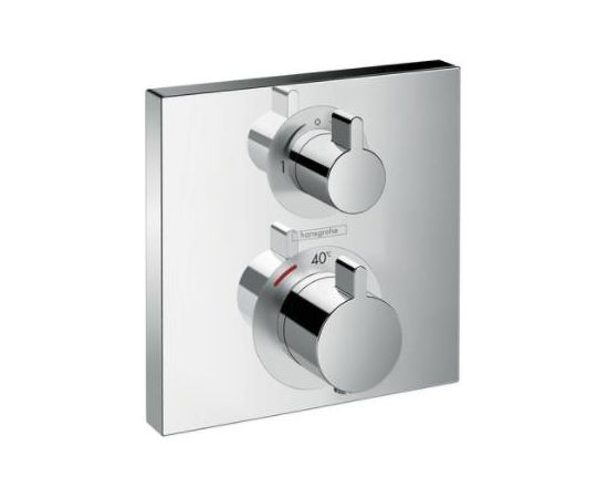 Hansgrohe iebūvējamā termostata Ecostat Square virsapmetuma daļa, ar 2 izejām, hroms