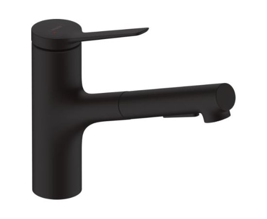 Hansgrohe virtuves izlietnes maisītājs ar izvelkamu dušu Zesis M33-150 2jet, matēts melns + sBox