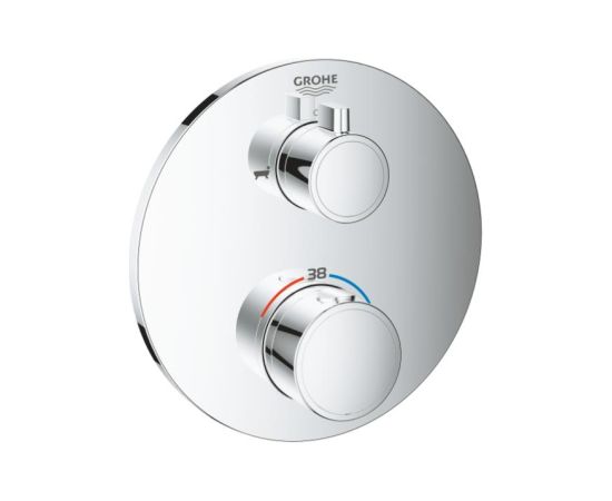 Grohe iebūvējamā vannas termostata Grohtherm round virsapmetuma daļa, ar 2 izejām, hroms