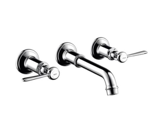 Hansgrohe iebūvējamā izlietnes maisītāja Axor Montreux virsapmetuma daļa, 3 caurumu, no sienas, hroms