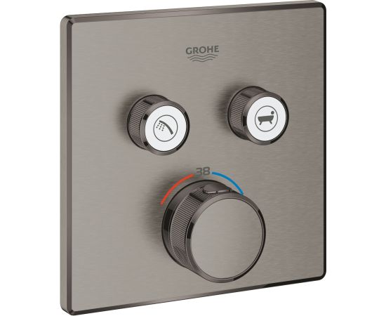 Grohe iebūvējamā dušas termostata SmartControl virsapmetuma daļa, ar 2 izejām, brushed hard graphite