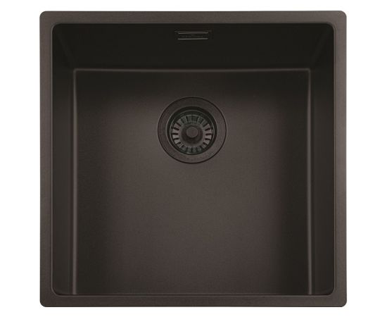 Reginox virtuves izlietne New York 40x40 (L), viena bļoda, 440x440 mm, jet black, izplūde 3,5"