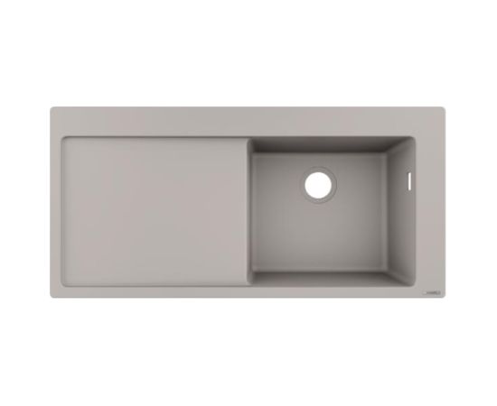 Hansgrohe virtuves izlietne S514-F450, viena bļoda ar plauktu, 1050x510 mm, concrete grey