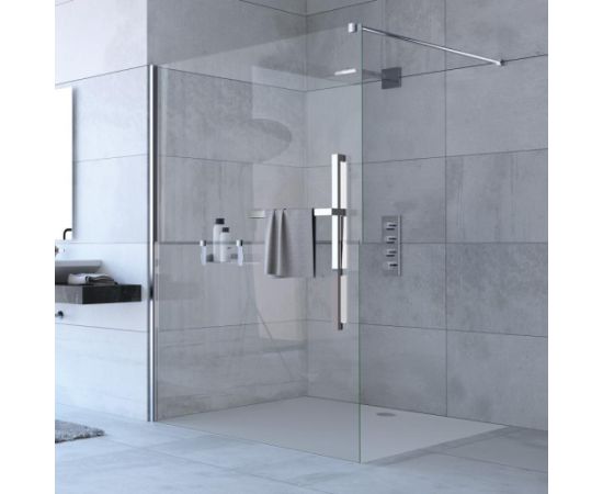 Huppe dušas siena Duplo pure Walk-In,  1400 mm, h=2000, kreisā puse, hroms/caurspīdīgs stikls AP