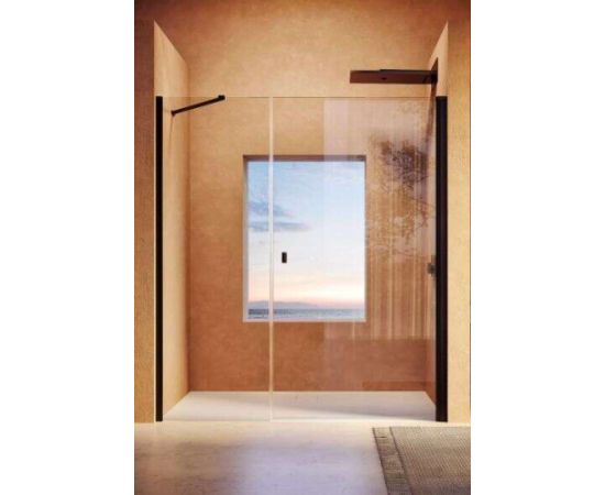 Huppe dušas durvis Solva pro, 1600 mm, h=2200 mm, labā puse, black edition/caurspīdīgs AP