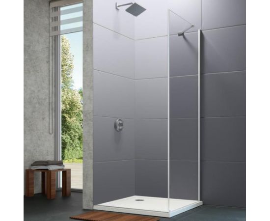 Huppe dušas siena stūrim Design pure, 900 mm, h=2000, hroms/caurspīdīgs stikls AP Dušas sienas