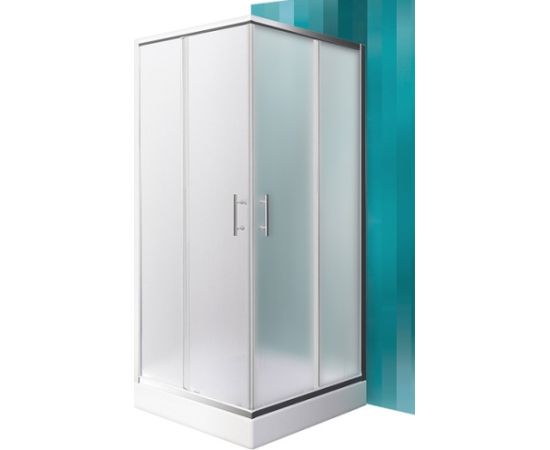 dušas stūris Orlando Neo, 800x800 mm, h=1900, briliants/matēts stikls