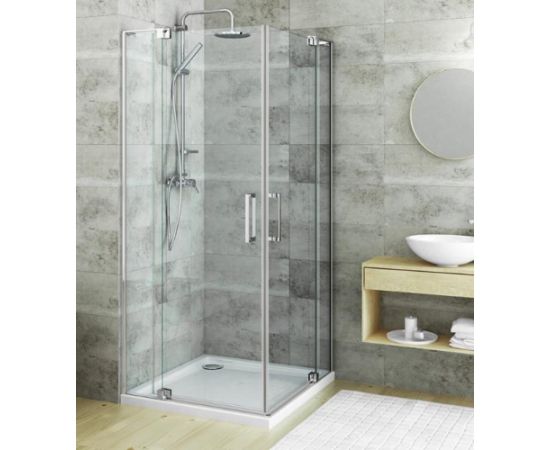 dušas durvis GDO1N, 900 mm, h=2000, briliants/caurspīdīgs stikls