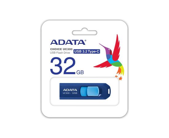 A-data MEMORY DRIVE FLASH USB-C 32GB/ACHO-UC300-32G-RNB/BU ADATA USB Flash atmiņas