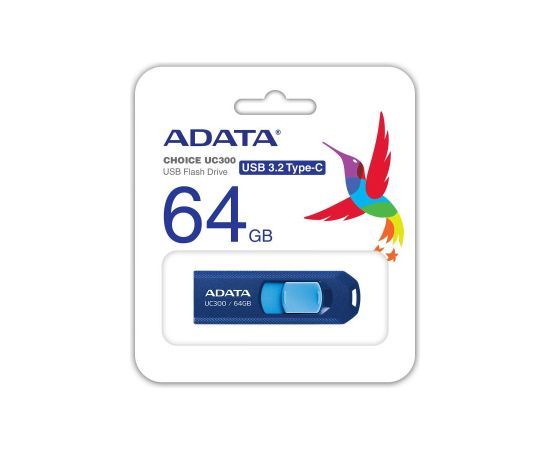 A-data MEMORY DRIVE FLASH USB-C 64GB/ACHO-UC300-64G-RNB/BU ADATA