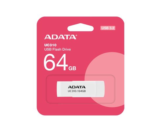 A-data MEMORY DRIVE FLASH USB3.2 64GB/WHITE UC310-64G-RWH ADATA