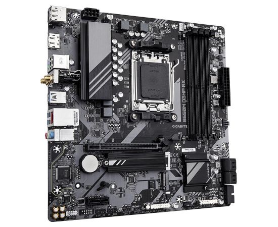 Mainboard GIGABYTE AMD B650 SAM5 Micro-ATX Memory DDR5 Memory slots 4 1xPCI-Express 16x 1xPCI-Express 3.0 1x 2xM.2 1xHDMI 2xDisplayPort 2xUSB 2.0 4xUSB 3.2 1xUSB-C 1xPS/2 1xRJ45 3xAudio port B650MD3HPAX