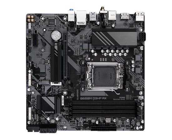 Mainboard GIGABYTE AMD B650 SAM5 Micro-ATX Memory DDR5 Memory slots 4 1xPCI-Express 16x 1xPCI-Express 3.0 1x 2xM.2 1xHDMI 2xDisplayPort 2xUSB 2.0 4xUSB 3.2 1xUSB-C 1xPS/2 1xRJ45 3xAudio port B650MD3HPAX