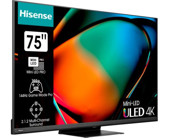 Hisense 75U8KQ, LED TV - 75 - UltraHD/4K, Triple Tuner, HDR10, WLAN, LAN, Bluetooth. Free Sync, 120Hz panel