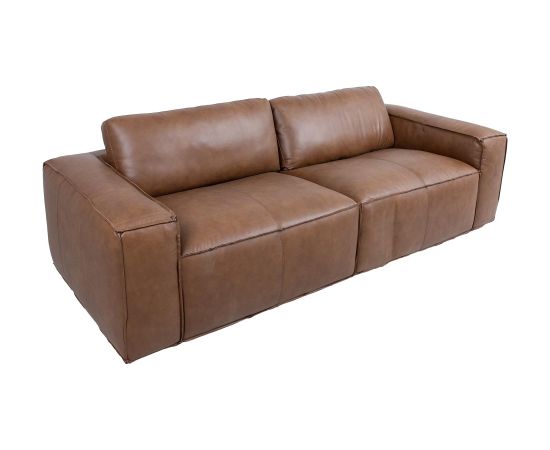 Dīvāns BURTON 3-vietīgs, brūna āda