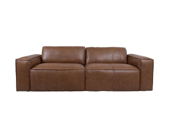 Dīvāns BURTON 3-vietīgs, brūna āda