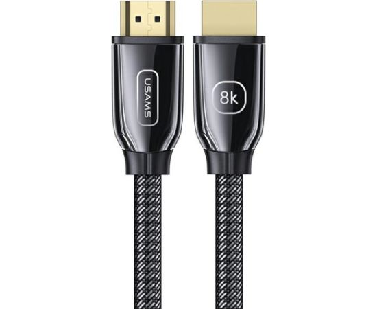 USAMS HDMI kabelis - HDMI 2.1 U67 2m 8K melns | melns Ultra HD SJ497HD01 (US-SJ497)