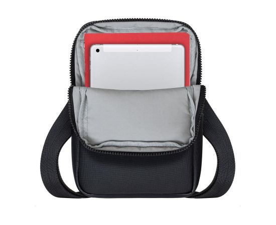 TABLET CASE CROSSBODY 8"/8810 BLACK MELANGE RIVACASE