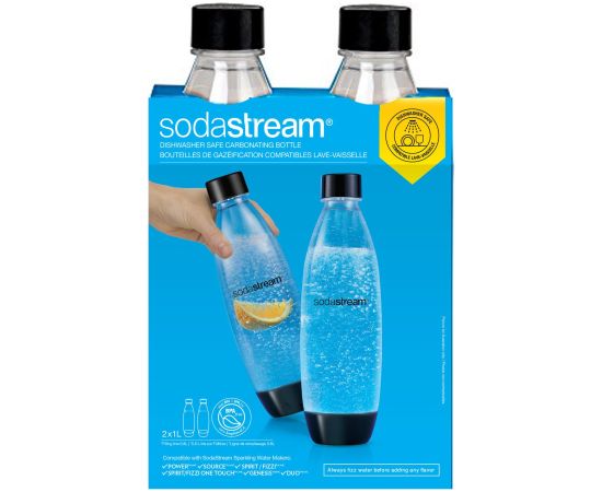 SodaStream PET Bottle DuoPack Fuse (2 Bottles, 1L, black) (1741260410)