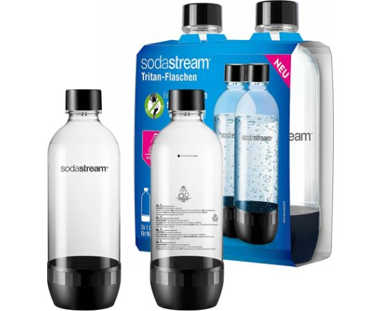 SodaStream 3000242 PET Bottle Duo Pack 2xBottles 1L Black