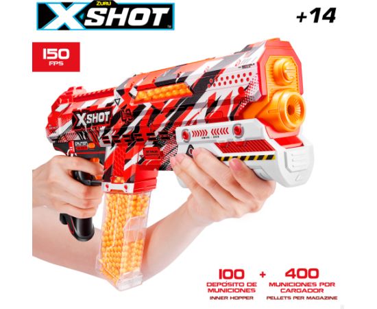 Пистолет X-Shot Hyper Gel Cluth с 5000 гелевыми шариками, скорость до 60 метров в секунду ZURU 14+ CB47147