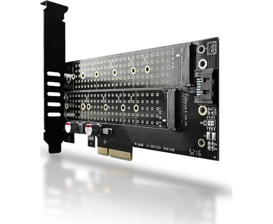 Axagon Adapter PCIe x4 - 2x M.2 NVMe M-key + SATA B-key slot (PCEM2-D)