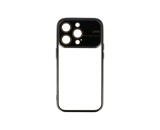 Fusion Electro Lens Back Case Silikona Aizsargapvalks Priekš Samsung A245 Galaxy A24 4G Melns