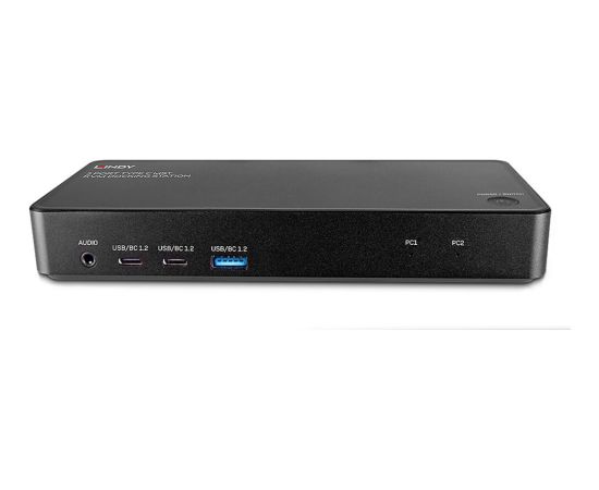 Lindy 2 Port Type C MST KVM Docking, Docking Station (Black)