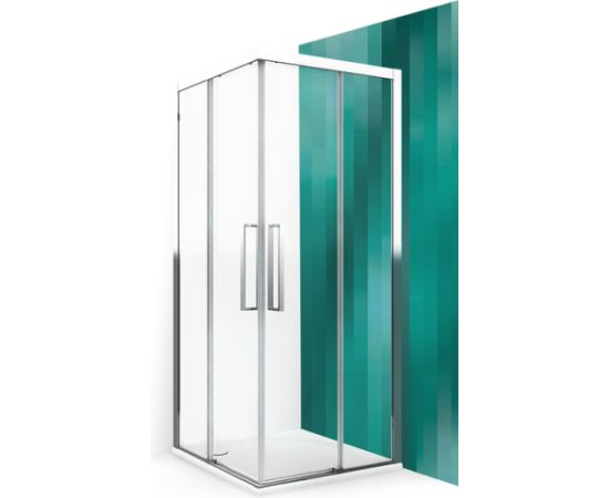 dušas durvis stūrim ECS2P, 900 mm, h=2050, labā puse, black elox/caurspīdīgs stikls