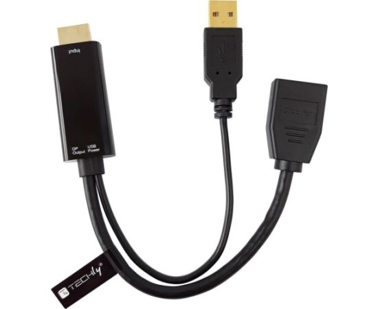 Adapter AV Techly HDMI - DisplayPort + USB-A (ICOC HDMI-DP12A)