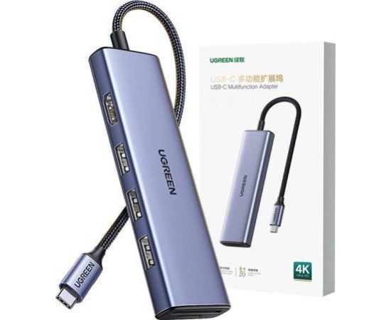 HUB UGREEN CM511 USB-C do HDMI, 3x USB-A 3.0, SD/TF