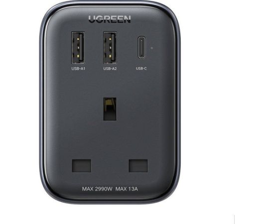 Ugreen Adapter UK UZ EU UGREEN CD314 2xUSB-A, 1xUSB-C Adapteri